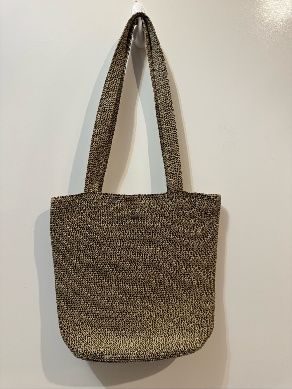 Scala 100% Paper Woven Tote Bag Brown Tan Shoulder Bag Lightweight Boho Beach